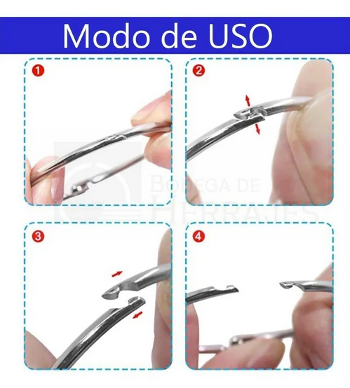 Paquete de 100 argollas abatibles articuladas metálicas con bisagra de perno remachado en acabado niquelado (plateado). Medida de 76 mm de diámetro interior, ideal para carpetas, agendas, menús, publicaciones impresas, carteles colgantes y gráficos. Capacidad para almacenar 625 hojas.