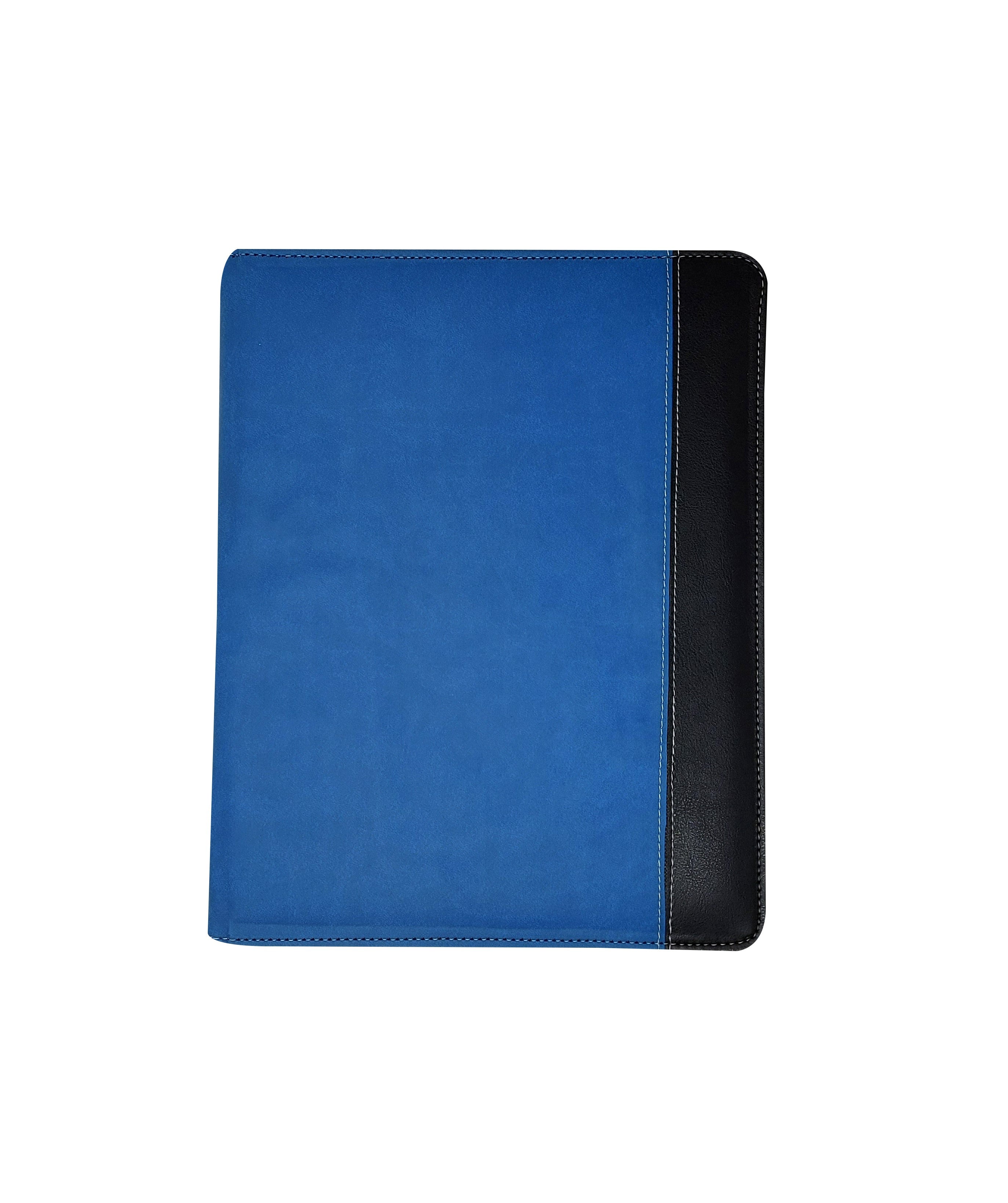 Carpeta ejecutiva carta bitono portablock con bolsillos de color azul oceano, fabricada con materiales de primera calidad en México. Ideal para organizar documentos de oficina y presentaciones. Entrega inmediata y atención personalizada.