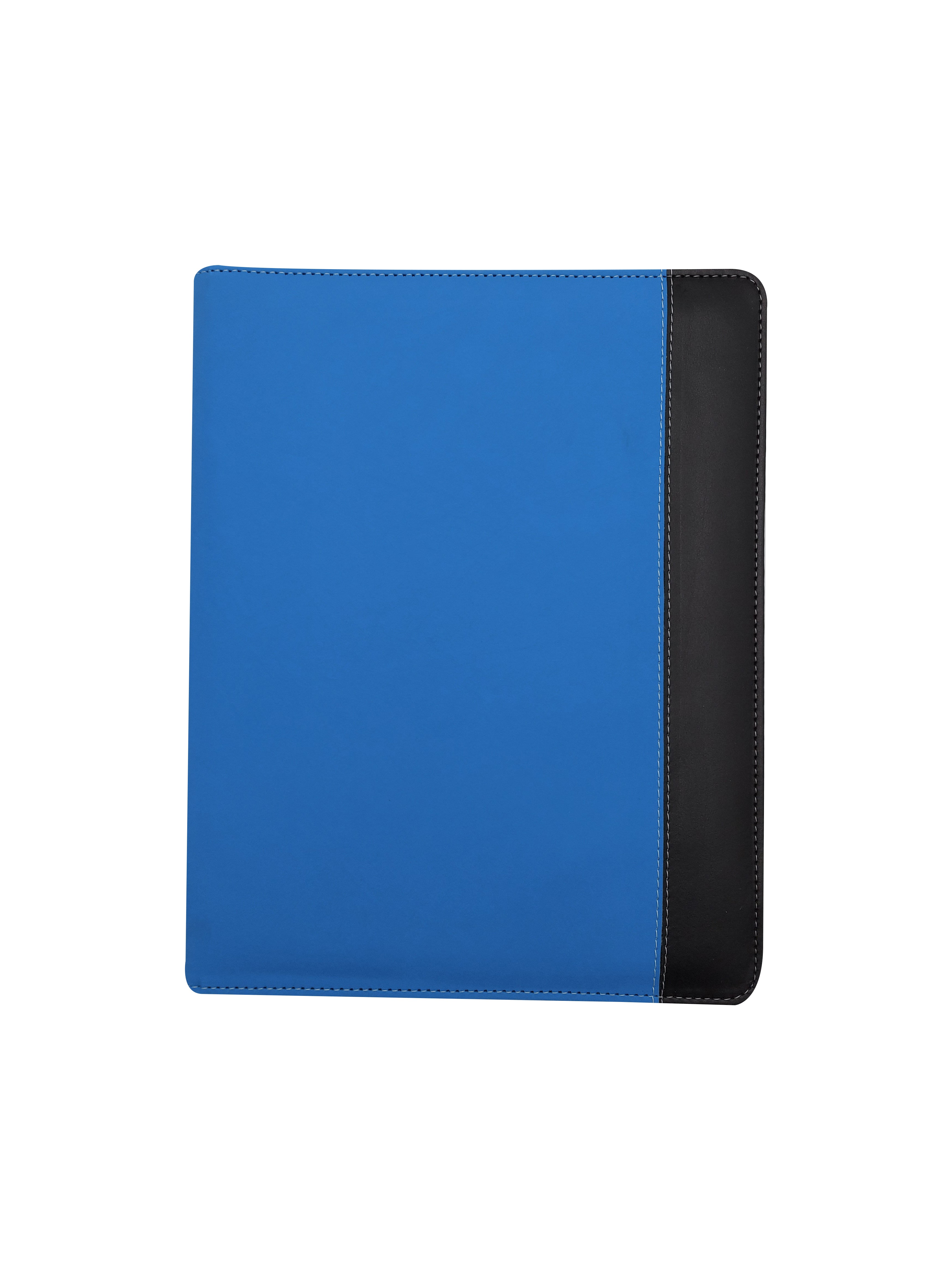 Carpeta ejecutiva carta bitono portablock con bolsillos de color turquesa, fabricada con materiales de primera calidad en México. Ideal para organizar documentos de oficina y presentaciones. Entrega inmediata y atención personalizada.