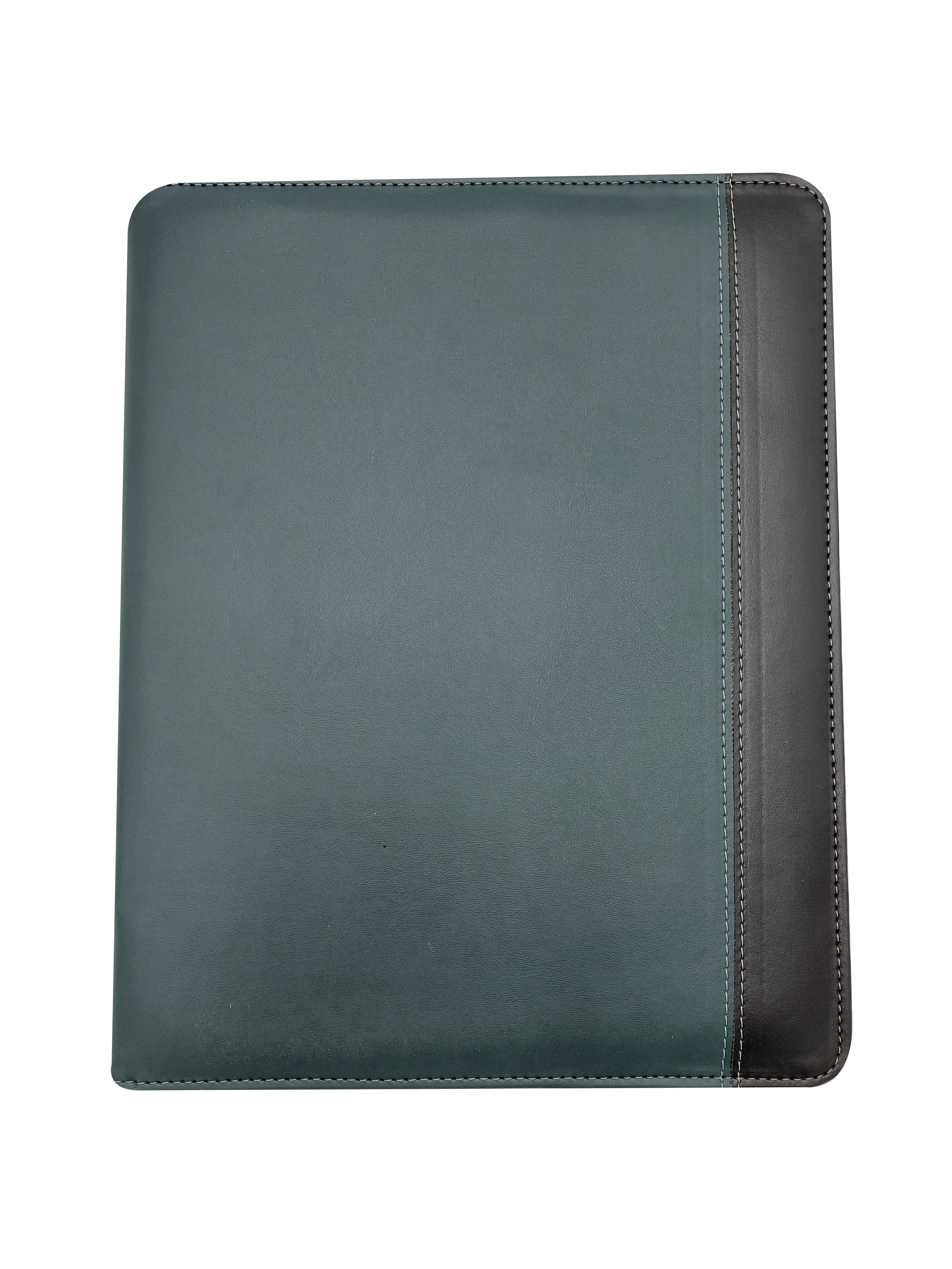 Carpeta ejecutiva carta bitono portablock con bolsillos de color jade, fabricada con materiales de primera calidad en México. Ideal para organizar documentos de oficina y presentaciones. Entrega inmediata y atención personalizada.