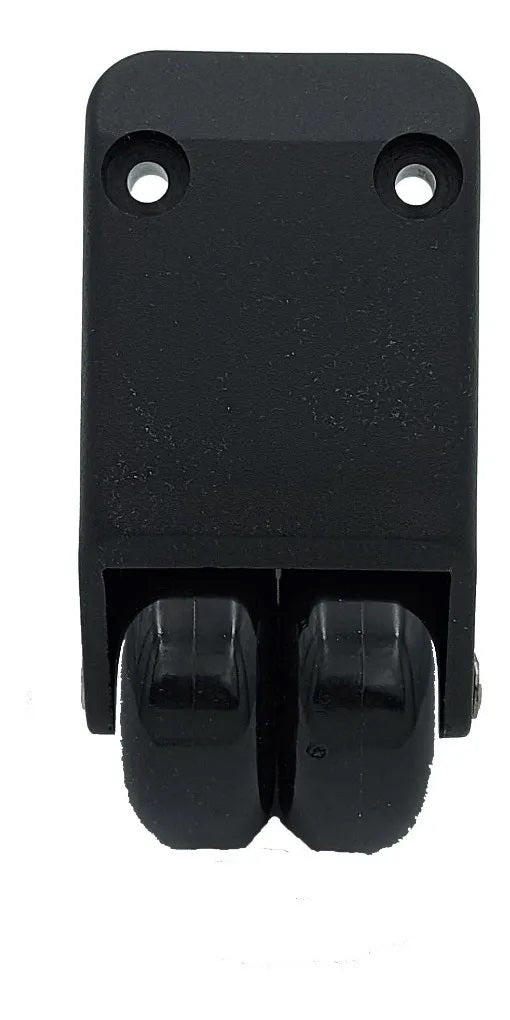 Bastón retráctil de tres tramos con llantas de poliuretano y manija telescópica ajustable de fácil instalacion, ideal para portafolios, maletas y artículos móviles.