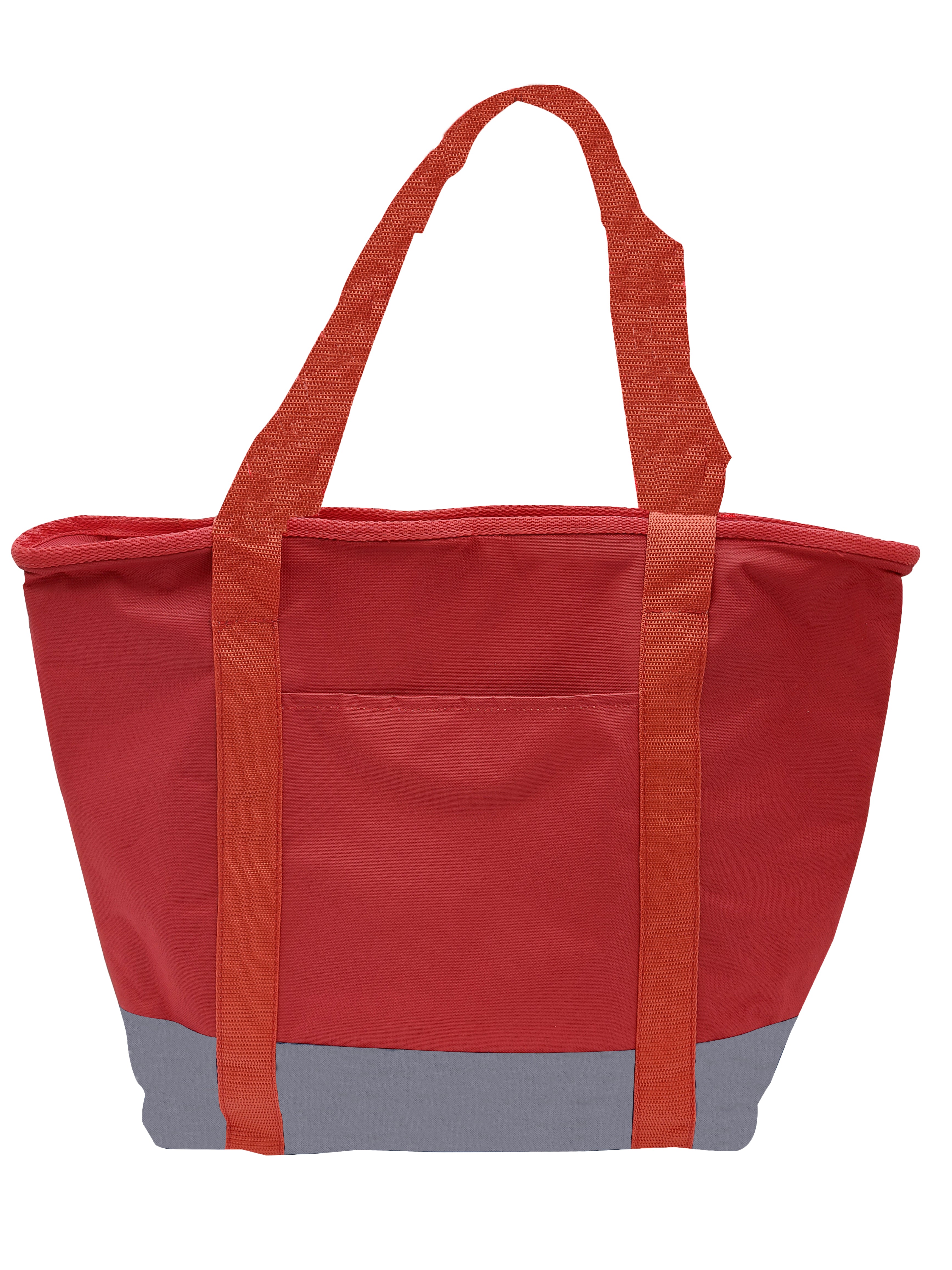 Bolsa térmica para alimentos o bebidas, mantiene la temperatura caliente o fría por más de una hora. Tamaño 52x40x15 cm, fabricada con 3 capas: lona poliéster de alta resistencia, material espumado térmico y vinil antiderrames lavable. Incluye asas reforzadas, cierre superior de cremallera y diseño plegable para ahorrar espacio. Ideal para transportar alimentos frescos del mercado o supermercado. Resistente, lavable y fácil de usar.