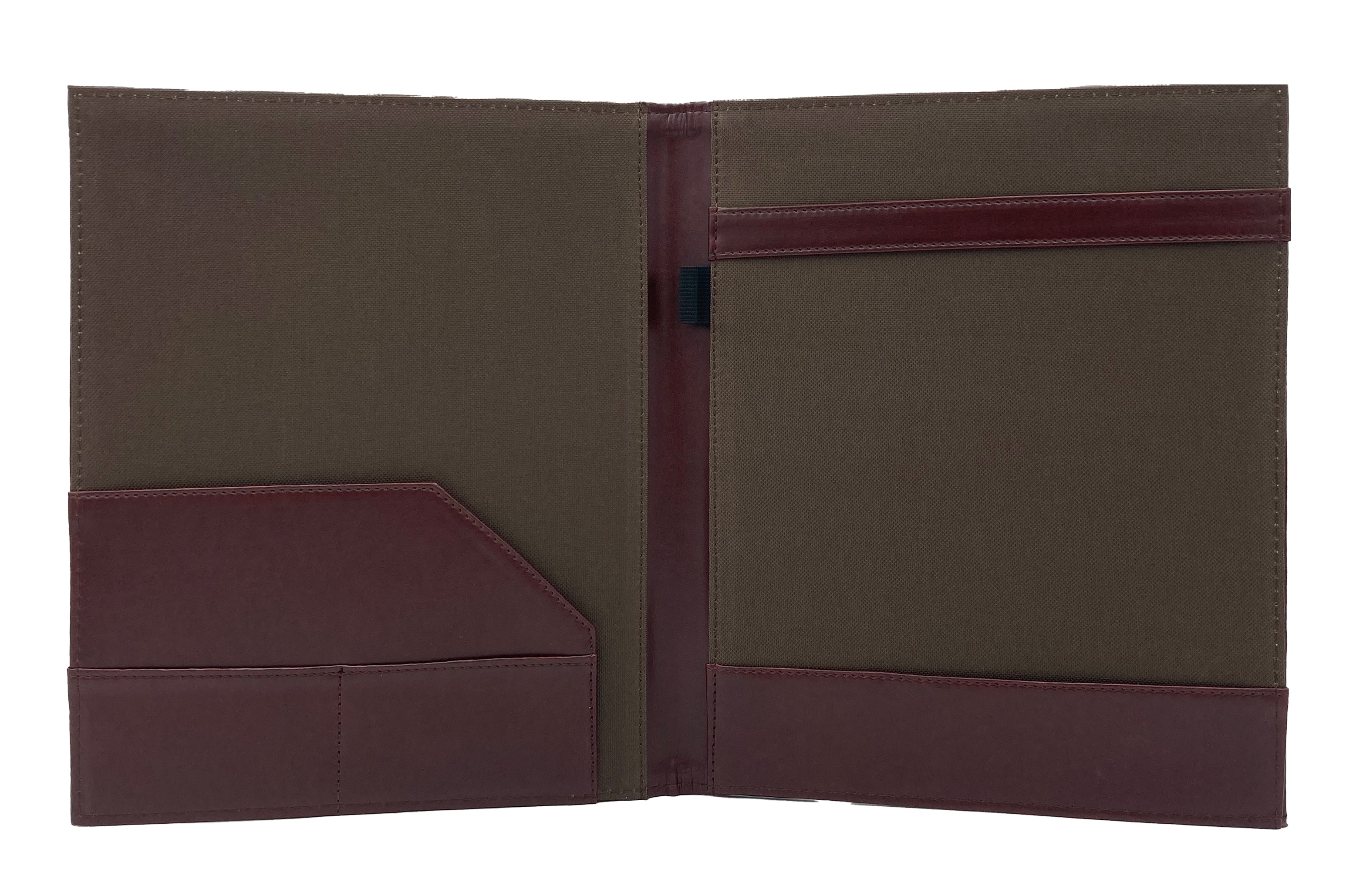 Carpeta Porta Block para hojas tamaño carta, fabricada en curpiel con detalle curvo en portada y forro interior de tela poliéster. Incluye solapa para papeles, doble tarjetero y porta pluma. Acepta hasta 50 hojas tamaño carta. Ideal para eventos corporativos y académicos como congresos, conferencias, talleres, y promociones. Color miel