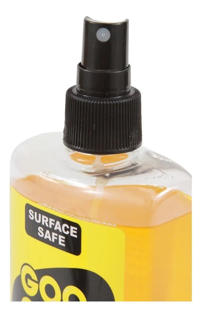 Goo Gone Pro-Power líquido con atomizador de 473 ml, removedor de manchas pegajosas y difíciles como adhesivos, grasa, pintura fresca, savia y más. Ideal para proyectos de limpieza en superficies duras, alfombra, vestimenta y herramientas.