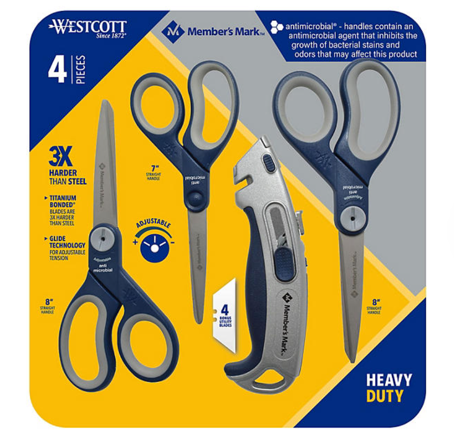 Set de 4 piezas: 2 tijeras de 8