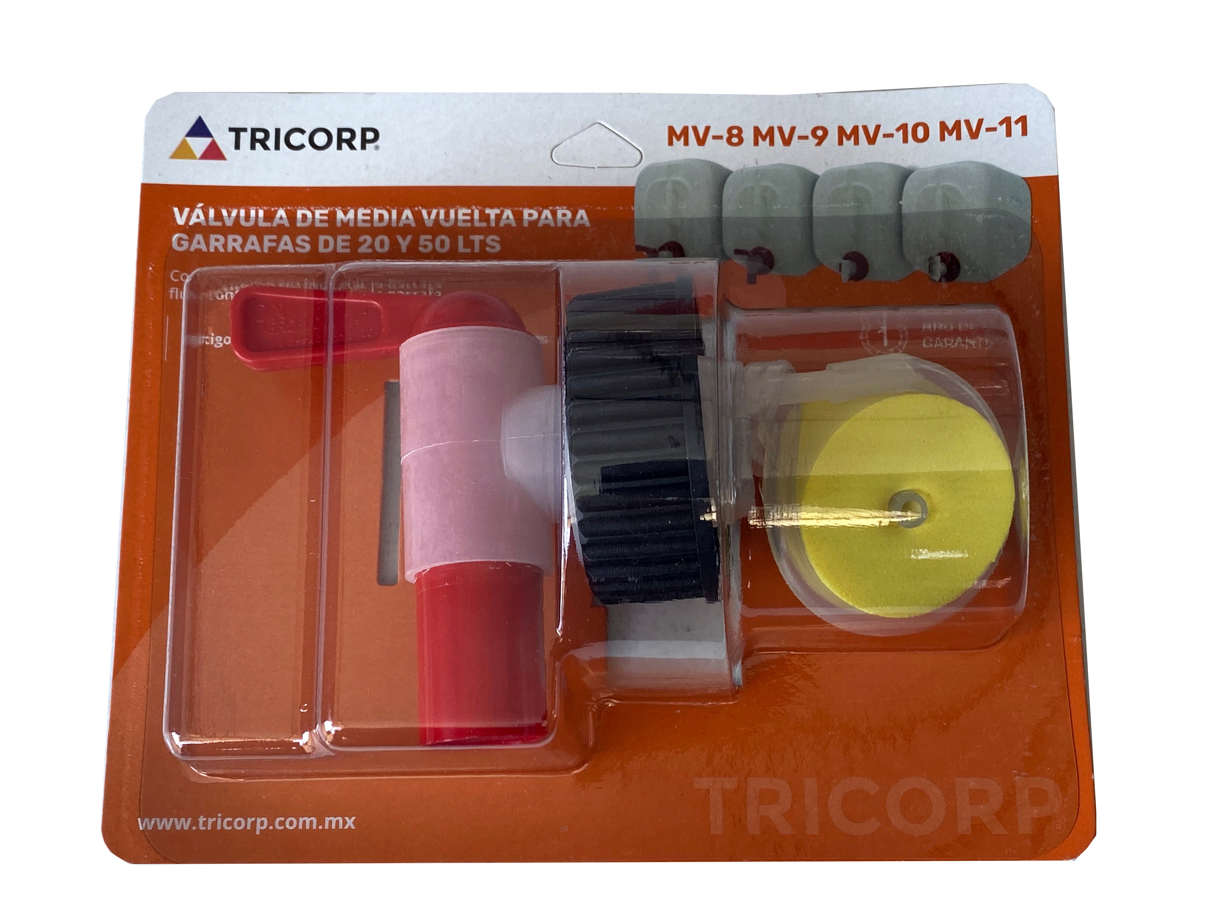 Válvula con cierre de palanca de media vuelta y sistema de auto-venteo para garrafas con rosca de 45 mm, ideal para líquidos como agua, solventes, jabón líquido, gasolina y aceite; flujo continuo y diseño anti goteo.