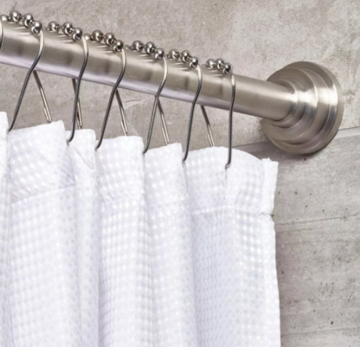 Ganchos para cortina con 5 balines esféricos niquelados, facilitan el deslizamiento de la cortina en el tubo sin atorarse, paquete de 12 ganchos de metal