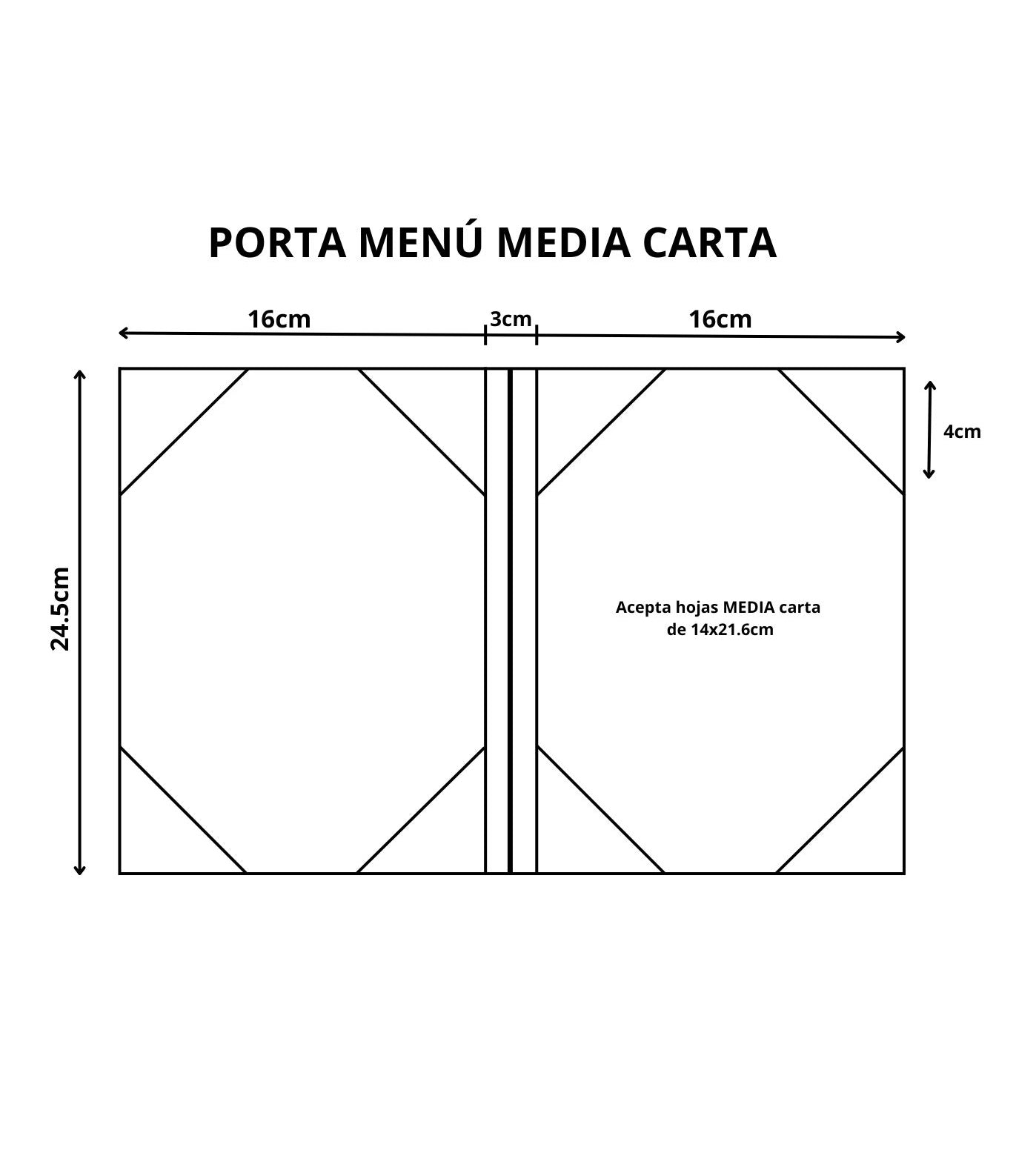 Porta Menú esquela en curpiel con interior de tela poliéster, ideal para restaurantes, cafeterías, hoteles y bares. Tamaño adecuado para hojas esquela, con diseño acolchonado y resorte central. Personalización posible con grabado en seco, hot stamping, grabado láser y serigrafía.