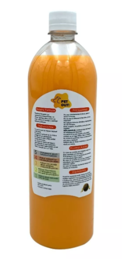 Repelente natural para evitar marcaje de perros y gatos, sin atomizador, envase de plástico PET de 1 litro, color naranja cristalino, efectivo en 9 de cada 10 veces, ideal para entrenamiento de mascotas.
