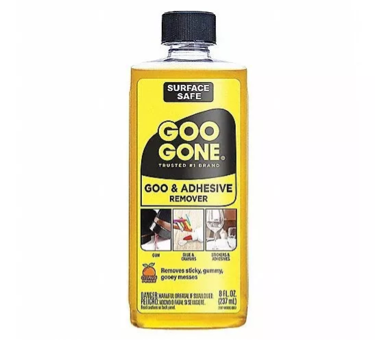 Goo Gone gel de 237 ml, removedor de manchas pegajosas, ideal para eliminar adhesivos, grasa, pintura y más de superficies duras, alfombras y vestimenta, con aceites cítricos