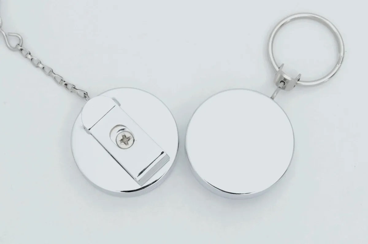 Yoyo de metal para trabajo pesado con cadena metálica de 45 cm y argolla de 27 mm, ultra resistente, ideal para llaves o identificación, soporta hasta 650 gramos